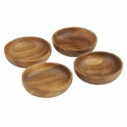 Acacia Wood 4Pce Round Bowl Set